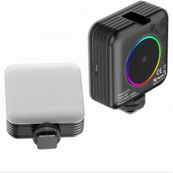 D12s Mini RGB LED Video Işığı (2500K-9000K) / 8W, Kamera ve Telefonlar İçin Dolgu Işığı