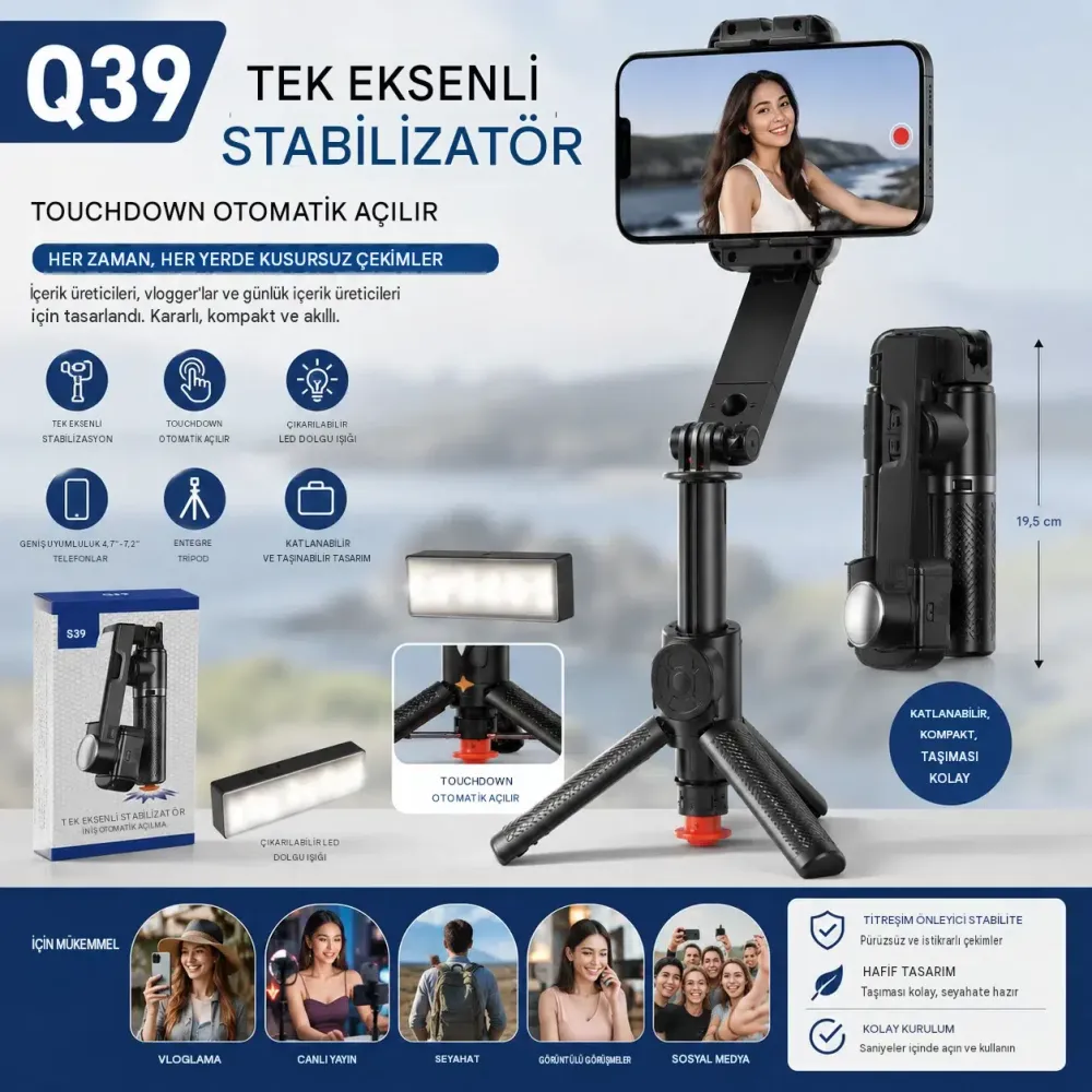 Ultra Uzun 2.15 Metre Bluetooth Kumandalı Tripod Selfie Çubuğu Ultra Uzun 2.15 Metre Bluetooth Kumandalı Tripod Selfie Çubuğu