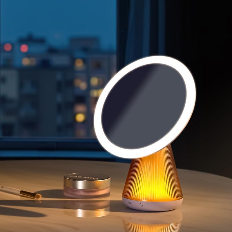 Masaüstü Makyaj Aynası Şarjlı Taşınabilir Akıllı Kozmetik Aynası Gece Lambası Özellikli Dokunmatik LED Işıklı Masaüstü Makyaj Aynası Şarjlı Taşınabilir Akıllı Kozmetik Aynası Gece Lambası Özellikli Dokunmatik LED Işıklı