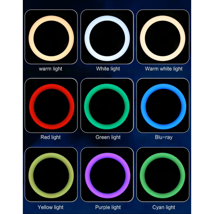 MJ-36 14 inç RGB LED Ring Light – 200cm Tripod