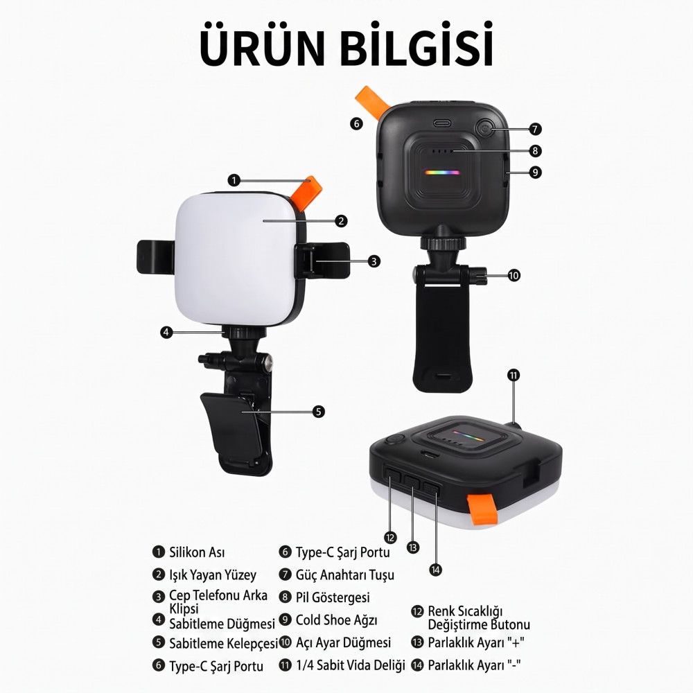 Pocket Video Light Taşınabilir Mini LED Işık Şarjlı 1200mAh Vlog Canlı Yayın ve Telefon Fotoğraf Çekim Işığı Siyah Pocket Video Light Taşınabilir Mini LED Işık Şarjlı 1200mAh Vlog Canlı Yayın ve Telefon Fotoğraf Çekim Işığı Siyah