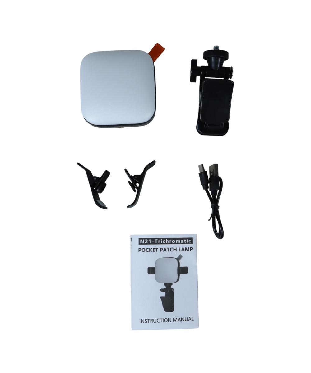 Pocket Video Light Taşınabilir Mini LED Işık Şarjlı 1200mAh Vlog Canlı Yayın ve Telefon Fotoğraf Çekim Işığı Siyah