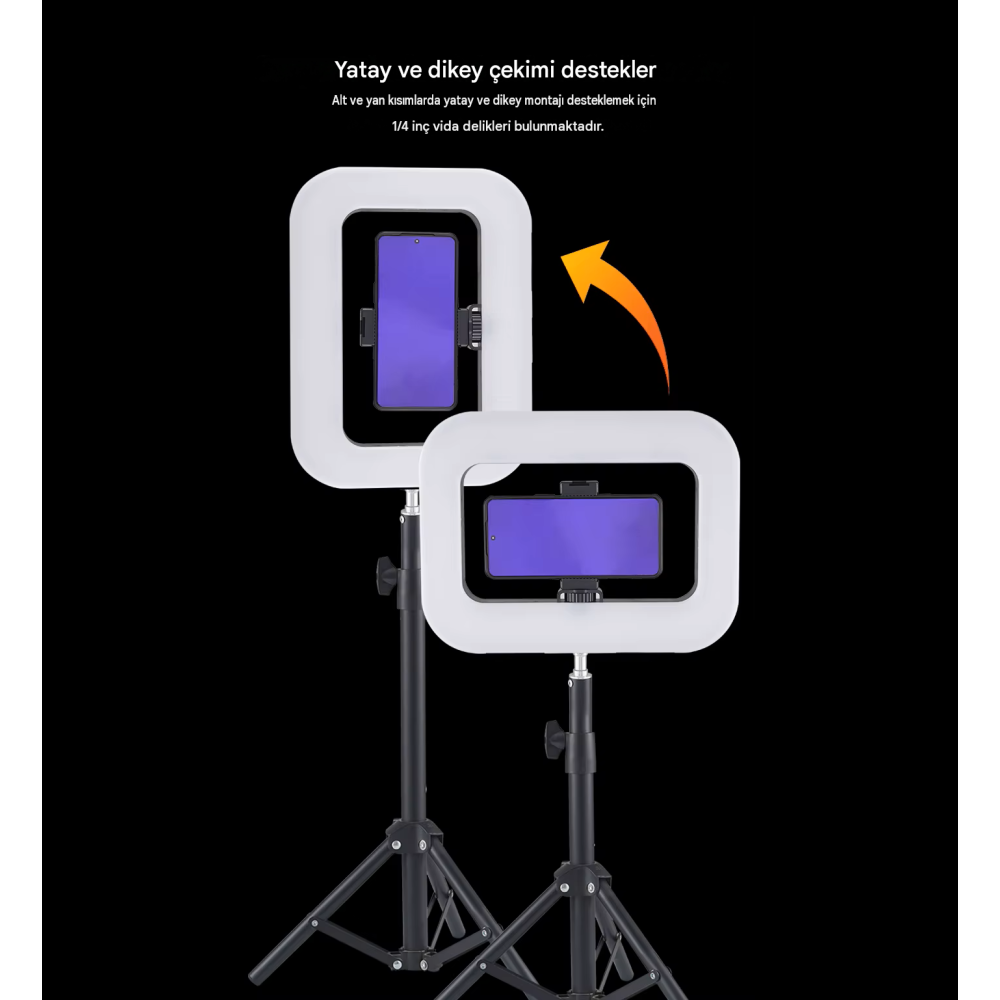 Şarjlı LED Ring Light Video Işık Seti Şarjlı LED Ring Light Video Işık Seti