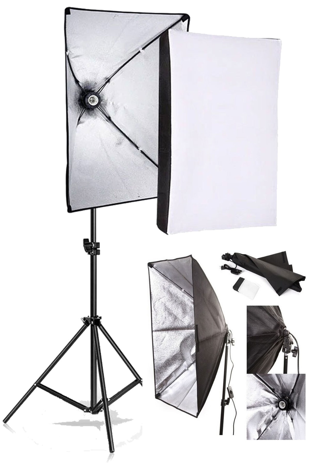 Softbox Sabit Işık Seti Sürekli Işık 50x70