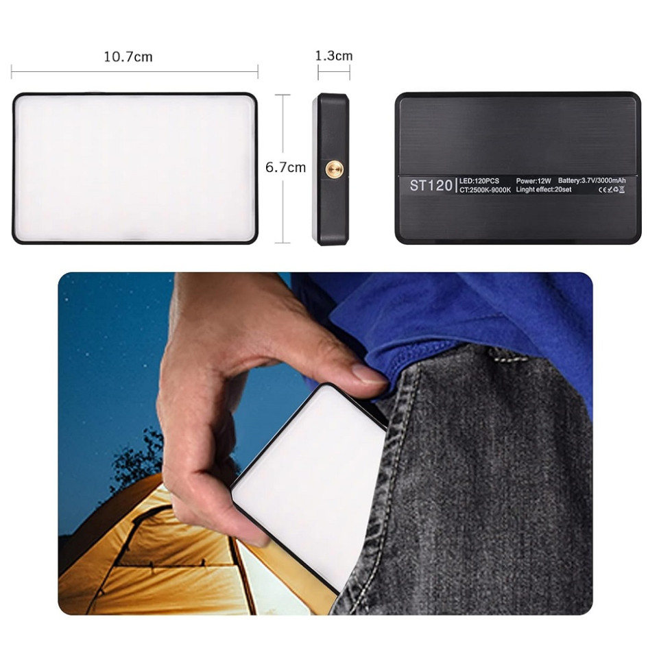 Taşınabilir LED Video Fotoğraf Işığı Şarjlı 3000mAh Kamera Üstü Dolgu Işığı ve Vlogger Canlı Yayın Aydınlatma Paneli Taşınabilir LED Video Fotoğraf Işığı Şarjlı 3000mAh Kamera Üstü Dolgu Işığı ve Vlogger Canlı Yayın Aydınlatma Paneli